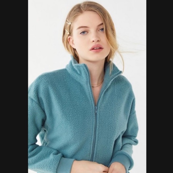 UO Fleece Zip-up Jacket (size M, blue) - Picture 4 of 4